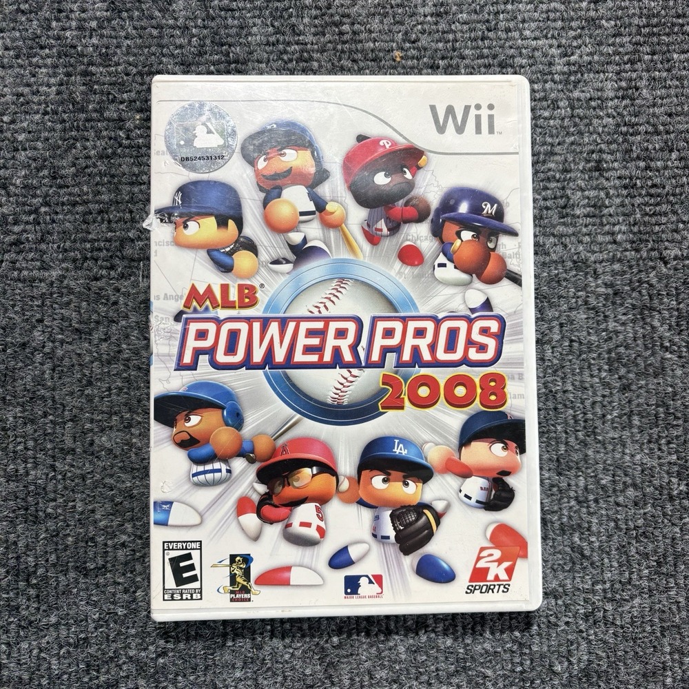 MLB Power Pros 2008 (Nintendo Wii, 2008) Complete Video Game Baseball CIB